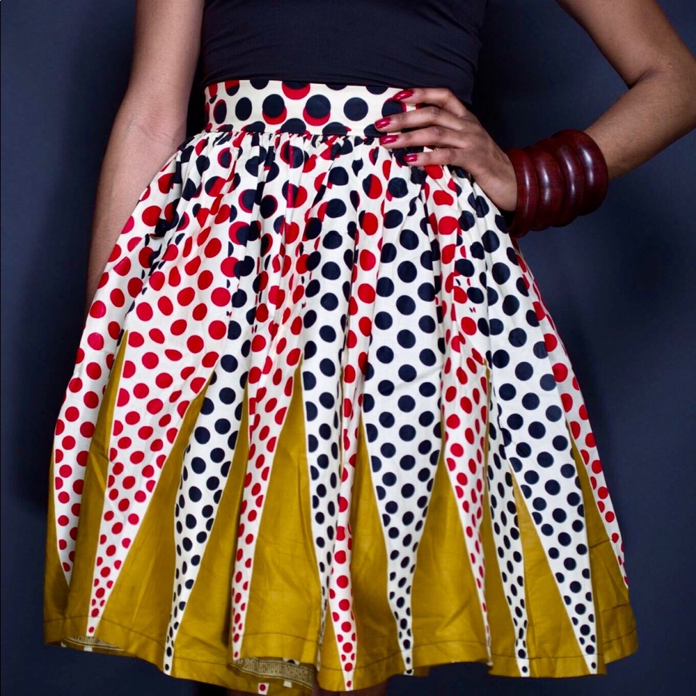 Lovely African print polka dot skirt